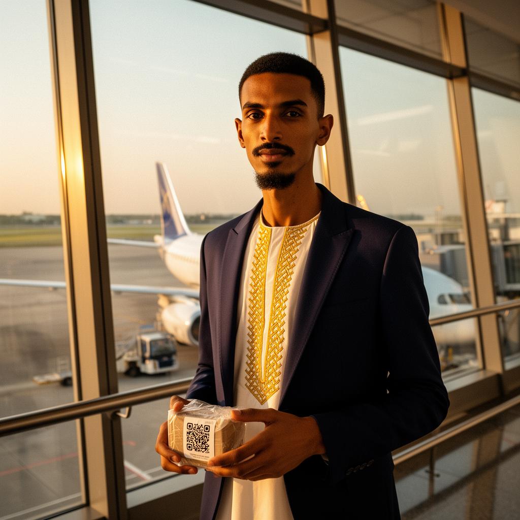 A verified traveler at the airport